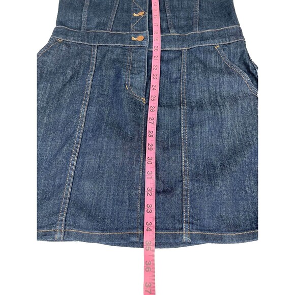 Madewell Denim Utility Shirt Dress Sz S Button Front Long Sleeve Mini Dark Wash - Picture 13 of 15